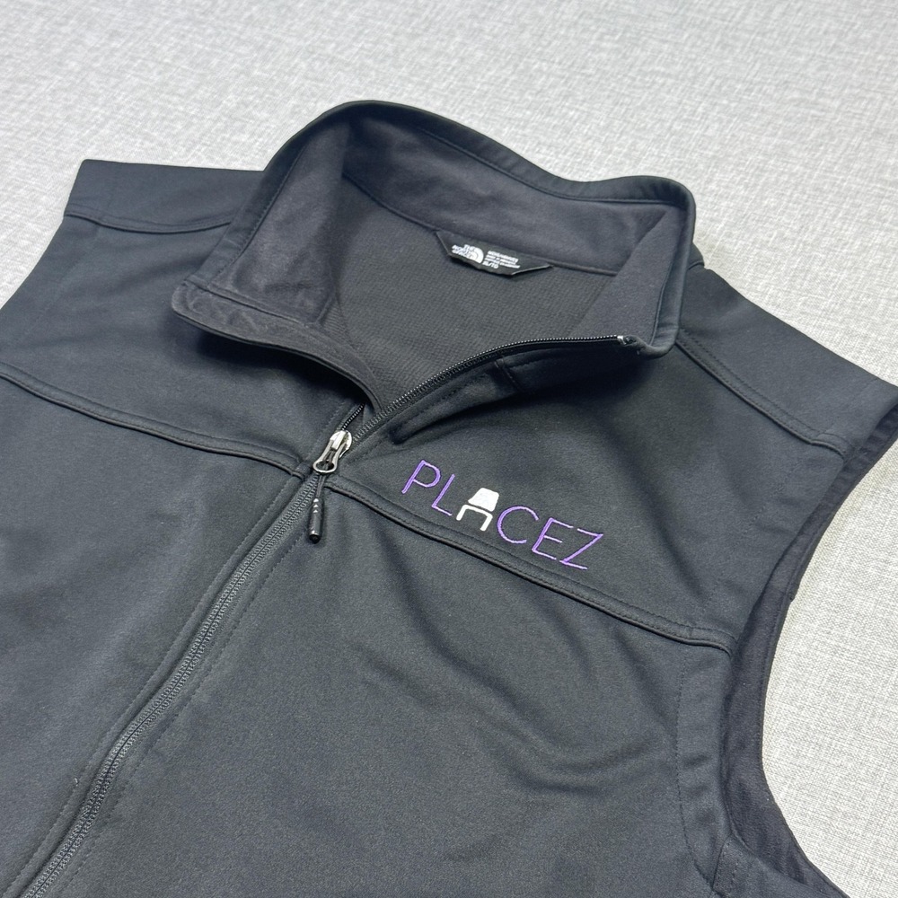 The North Face Windbreaker Vest Mens XL Black Full Zip Softshell Lined Pockets